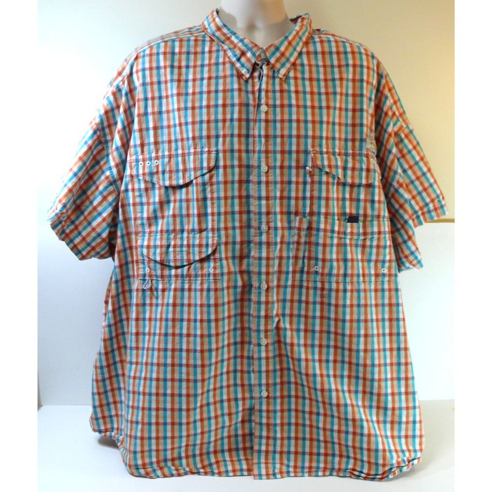 Columbia PFG Omni Shade Shirt Men Vented Fishing Button Down Short Sleeve 5X